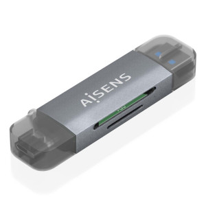 LECTOR DE TARJETAS EXTERNO AISENS ASCR-2AC08-GR/ USB-C /3.1