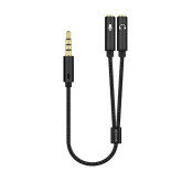 ADAP. AISENS JACK 3.5 MACHO 2X JACK HEMBRA 25CM NEGRO