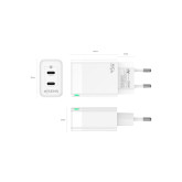 CARGADOR AISENS DE PARED2XUS BASCH-45W2P005-W TIPO-C