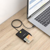 LECTOR DE DNI Y TARJETAS USB AISENS NEGRO ASCR-SN06-BK