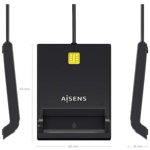 LECTOR DE DNI Y TARJETAS USB AISENS NEGRO ASCR-SN06-BK