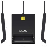 LECTOR DE DNI Y TARJETAS USB AISENS NEGRO ASCR-SN06-BK