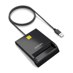 LECTOR DE DNI Y TARJETAS USB AISENS NEGRO ASCR-SN06-BK