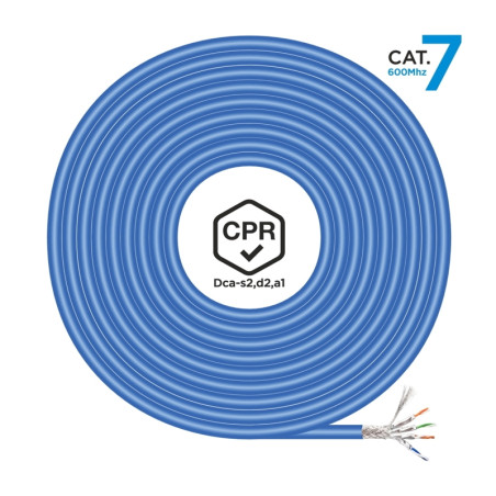 BOBINA AISENS CABLE RJ45 SFTP LSZH CPR DCA CAT.7 305MT AZUL 