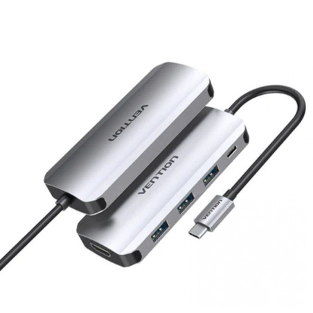 DOCKING VENTION USB TIPO-C 1XHDMI 4K 3XUSB 1XUSB TIPO-C GRIS