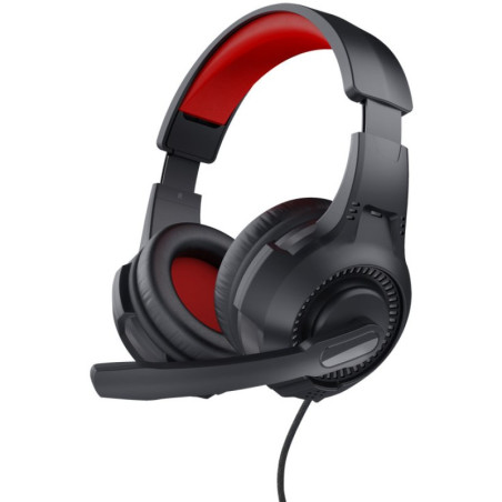 AURICULARES CON MICRO  TRUST GAMING JACK 3.5 ROJO NEGRO