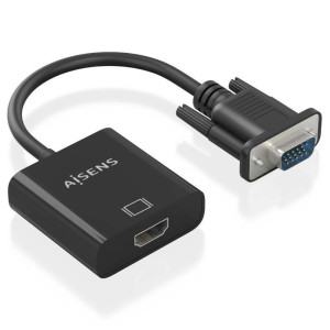 CABLE CONVERSOR AISENS VGA MACHO  HDMI HEMBRA 20CM NEGRO