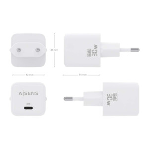 CARGADOR AISENS ASCH-30W1P035 1XUSB TIPO-C 30W BLANCO
