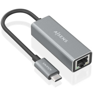 ADAPT.AISENS USB 3.0 TIPO-C MACHO RJ45 HEMBRA 15CM GRIS