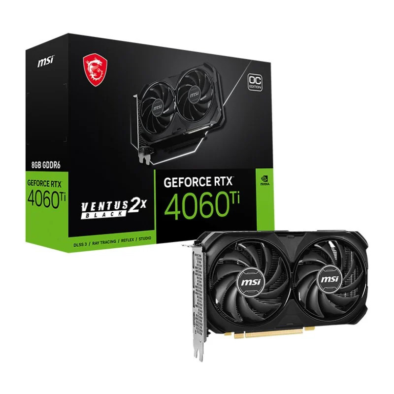 VGA MSI NVIDIA RTX4060 TI VENTUS 2X BLACK 8GB OC