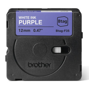 CINTA BROTHER DOMESTICA ORIG. BTAG F35 BLANCO/MORADO 12MM 4M