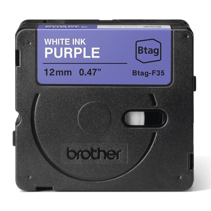 CINTA BROTHER DOMESTICA ORIG. BTAG F35 BLANCO/MORADO 12MM 4M