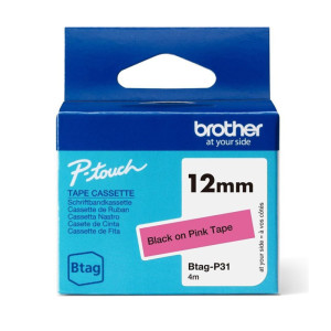 CINTA BROTHER DOMESTICA ORIG. BTAG P31 NEGR0/ROSA 12MM 4M