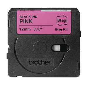 CINTA BROTHER DOMESTICA ORIG. BTAG P31 NEGR0/ROSA 12MM 4M