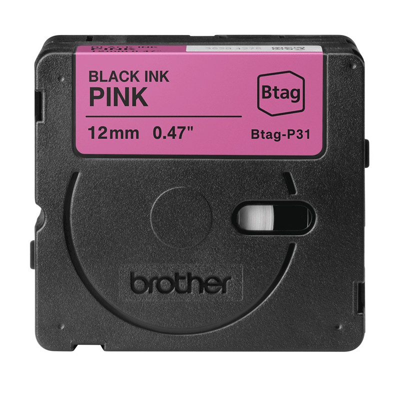 CINTA BROTHER DOMESTICA ORIG. BTAG P31 NEGR0/ROSA 12MM 4M