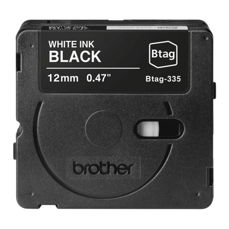 CINTA BROTHER DOMESTICA ORIG. BTAG 335 BLANCO/NEGRO 12MM 4M