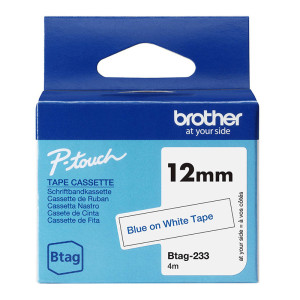 CINTA BROTHER DOMESTICA ORIG. BTAG 233 AZUL/BLANCO 12MM 4M