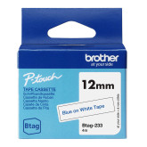 CINTA BROTHER DOMESTICA ORIG. BTAG 233 AZUL/BLANCO 12MM 4M