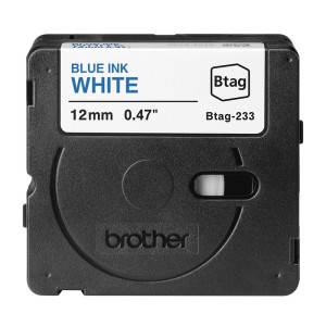 CINTA BROTHER DOMESTICA ORIG. BTAG 233 AZUL/BLANCO 12MM 4M