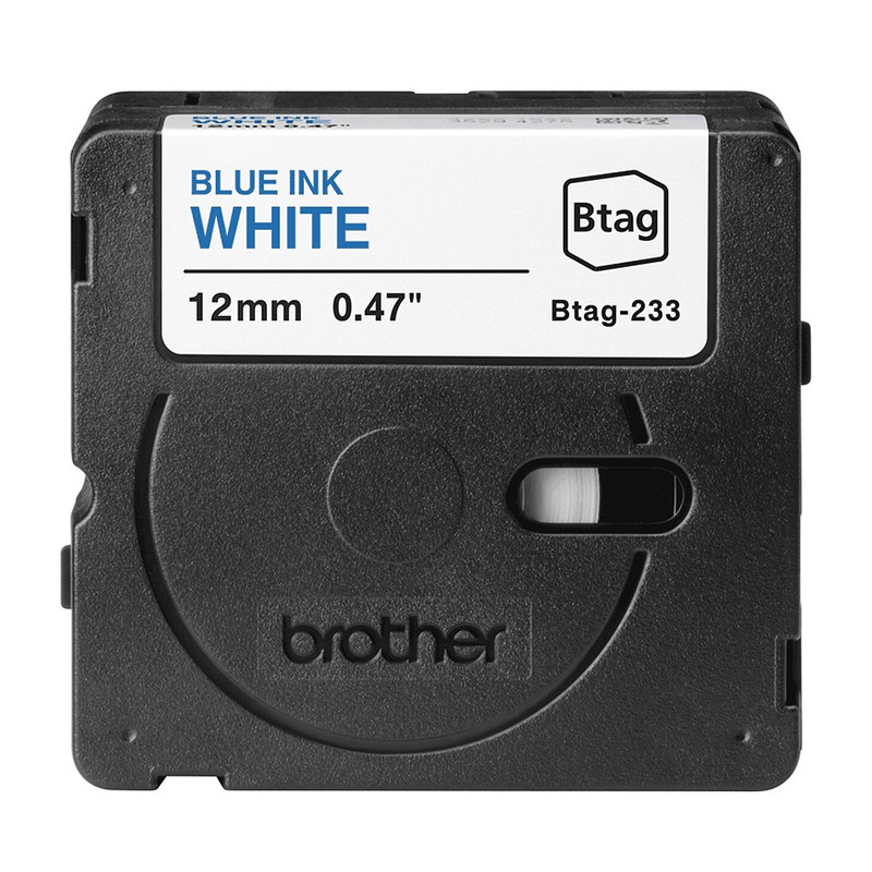 CINTA BROTHER DOMESTICA ORIG. BTAG 233 AZUL/BLANCO 12MM 4M