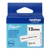 CINTA BROTHER DOMESTICA ORIG. BTAG 231 NEGRO/BLANCO 12MM 4M