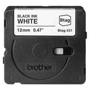 CINTA BROTHER DOMESTICA ORIG. BTAG 231 NEGRO/BLANCO 12MM 4M