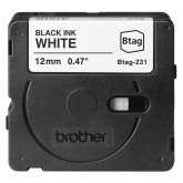 CINTA BROTHER DOMESTICA ORIG. BTAG 231 NEGRO/BLANCO 12MM 4M