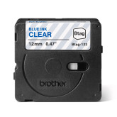 CINTA BROTHER DOMESTICA ORIG. BTAG 133 AZUL/TRANSP.12MM 4M