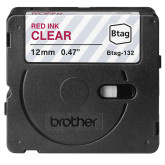 CINTA BROTHER DOMESTICA ORIG. BTAG 132 ROJO/TRANSPAR.12MM 4M