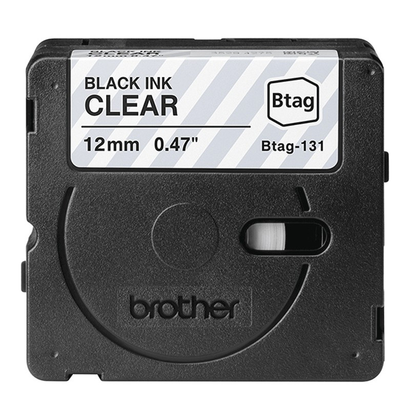 CINTA BROTHER DOMESTICA ORIG. BTAG 131 NEGRO/TRANSP.12MM 4M