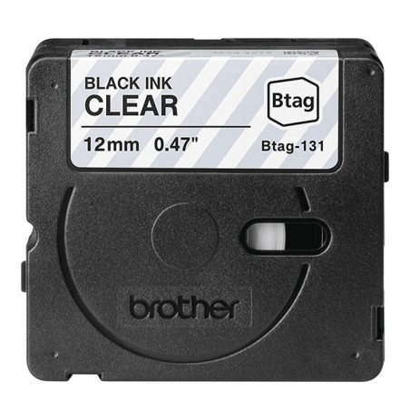 CINTA BROTHER DOMESTICA ORIG. BTAG 131 NEGRO/TRANSP.12MM 4M