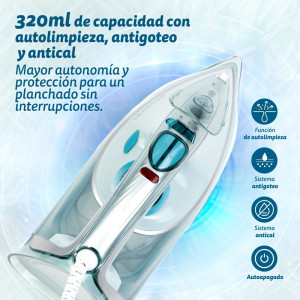 PLANCHA DE VAPOR GRUNKEL PL-3200MAXTOP