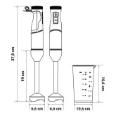 BATIDORA DE MANO TWISTY 7070X 700W 1000W  NEGRO+ INOX