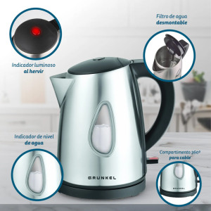 HERVIDOR DE AGUA EN ACERO INOXIDABLE GRUNKEL HV-10FX