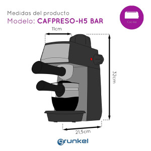 CAFETERA ESPRESSO GRUNKEL CAFPRESO-H5BAR