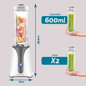 BATIDORA INOX CON VASO PORTATIL GRUNKEL BAT-350SMOOTHSS