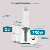 BATIDORA INOX CON VASO PORTATIL GRUNKEL BAT-350SMOOTHSS