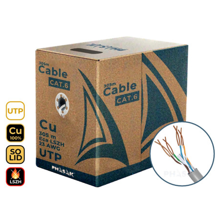 BOBINA CABLE EXTERIOR RJ45 FTP 305 METR. CAT.6 SOLIDO CCA