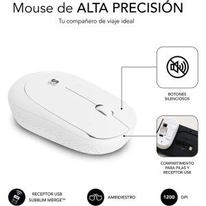TECLADO+RATON SUBBLIM BUSINESS SLIM INALAMBRICO BLANCO