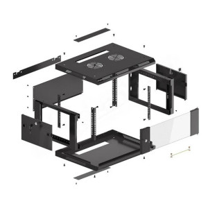 ARMARIO RACK LANBERG 19" 4U 600X450X285MM NEGRO DESMONTADO