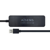 HUB USB AISENS 4XUSB 3.0 TIPO A MACHO  A106-0399  NEGRO 