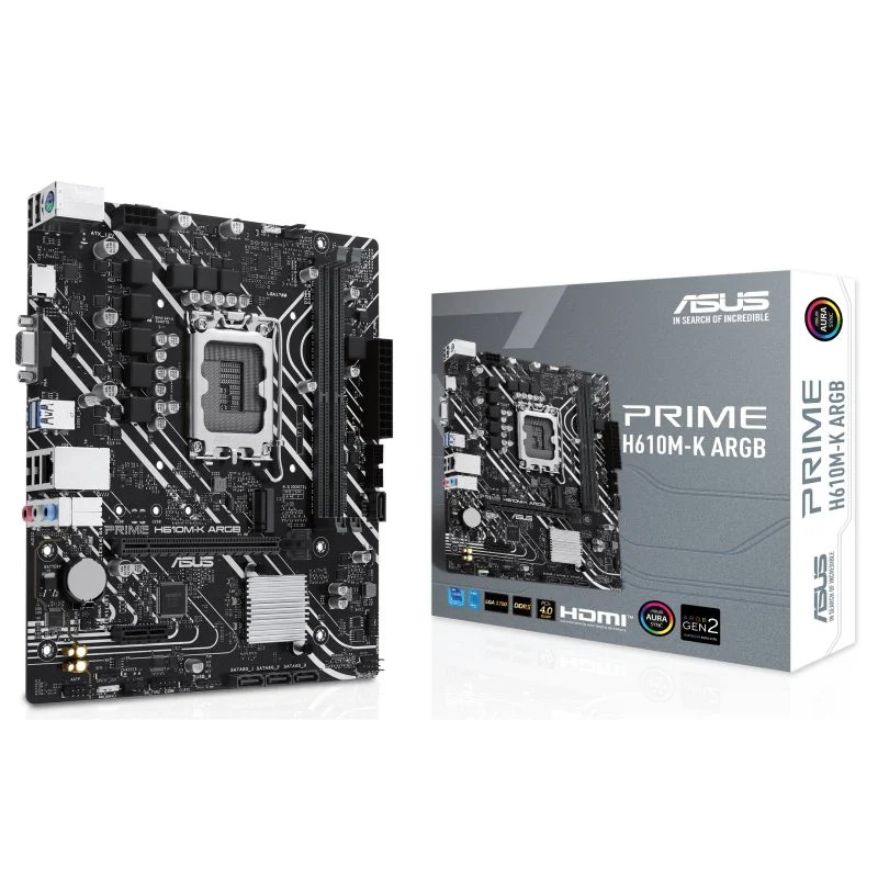 PLACA BASE ASUS PRIME H610M-K ARGB  DDR5 1700 M-ATX/VGA/HDMI
