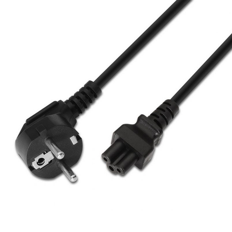 CABLE ALIMENTACION TREBOL AISENS  CEE7 1.5M NEGRO