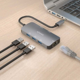 DOCKING USB TIPO-C AISENS ASUC-6P019-GR/1XHDMI/3XUSB/ 1XRJ45