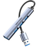 MINI HUB VENTION USB 3.0*1/ USB 2.0*3 15M METAL GRIS