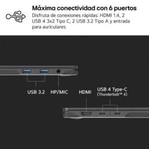 PORTATIL LG GRAM 16Z90RU-G.AA55B INTEL CORE I5-1334U/ 16GB/ 