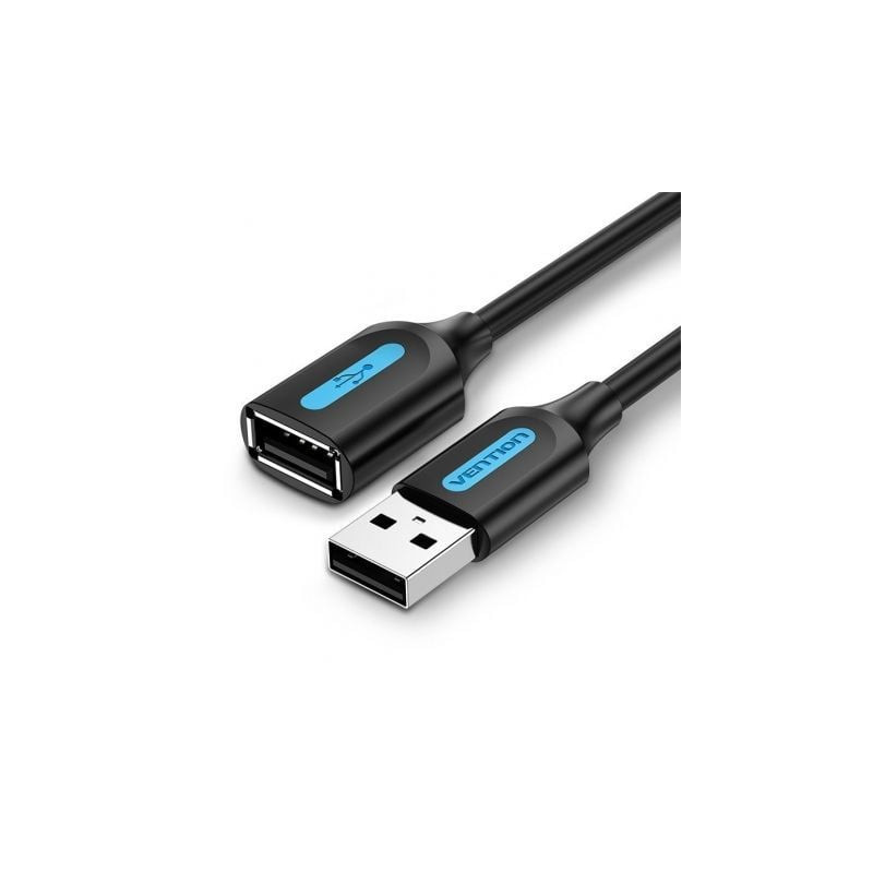 CABLE VENTION USB 2.0  MACHO USB HEMBRA  0.5 M NEGRO CBIBD