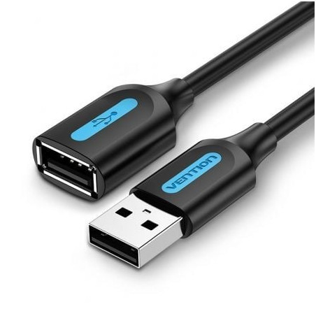 CABLE VENTION USB 2.0  MACHO USB HEMBRA  0.5 M NEGRO CBIBD
