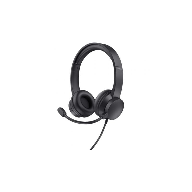 AURICULARES TRUST HS-201 USB CON MICROFONO NEGROS