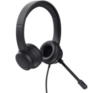 AURICULARES TRUST HS-201 USB CON MICROFONO NEGROS